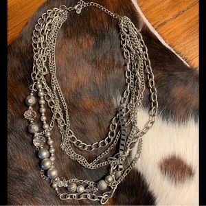 Multi Chain Silver Necklace